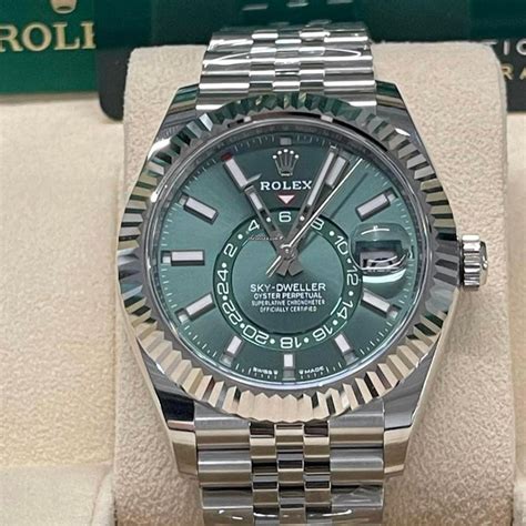 rolex skydweller green face|sky dweller Rolex 42 mm.